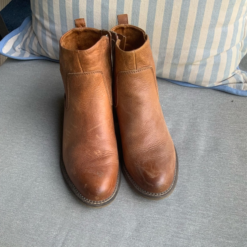 Franco Sarto is Classic Brown Leather Women's Ankle Boots